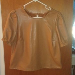 Cropped Top Faux Leather